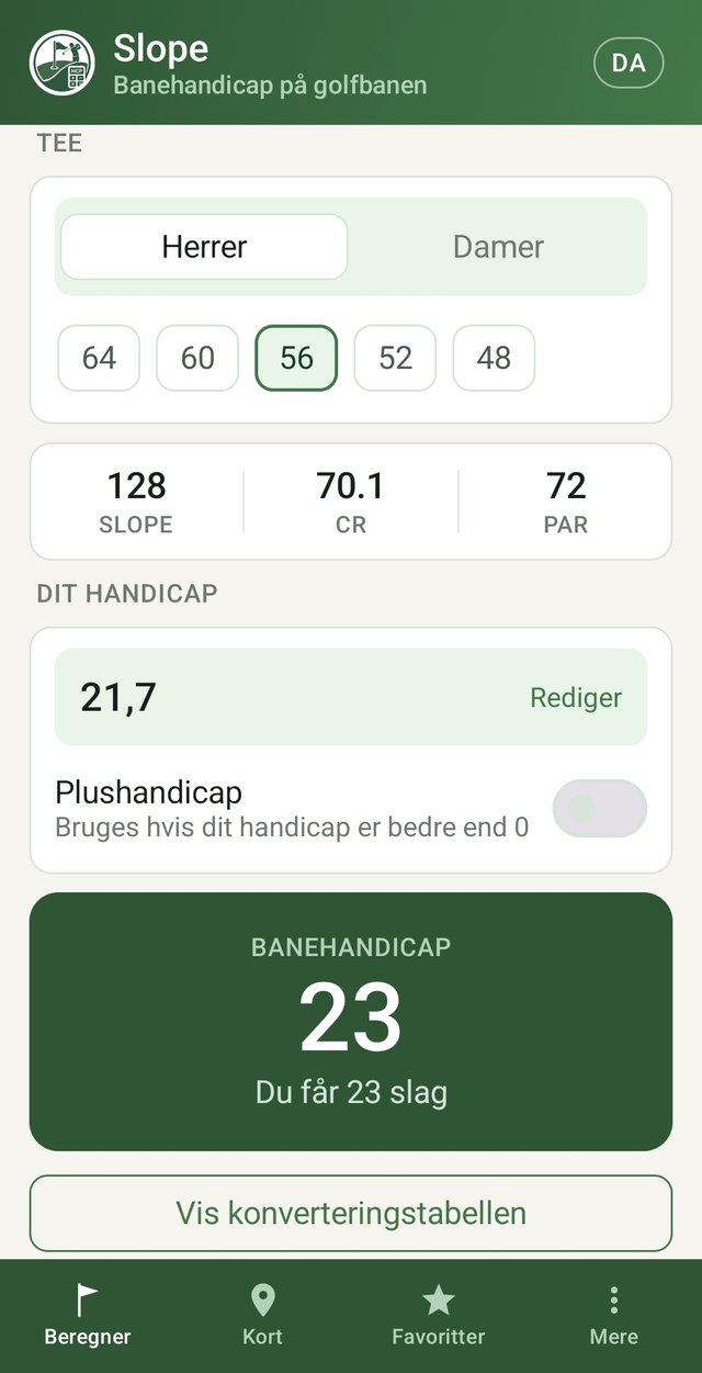 Beregneren i Slope-appen