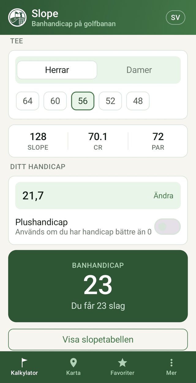 Kalkylatorn i Slope-appen